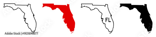 florida state map icon set