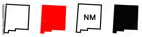 new mexico state map icon set