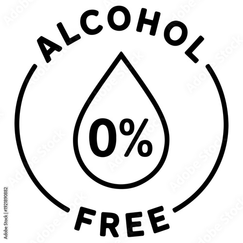 alcohol free nonalcoholic label icon