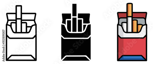cigarette pack open box icon