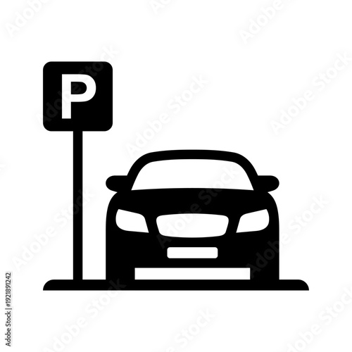 Car park icon. Parking. Vector icon isolated on white background.