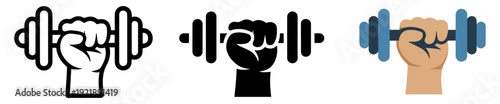 strength training dumbbell fist icon