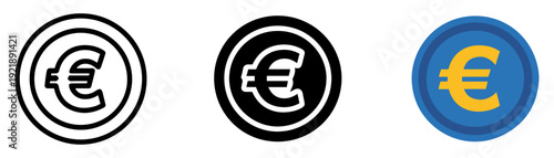 euro coin currency icon