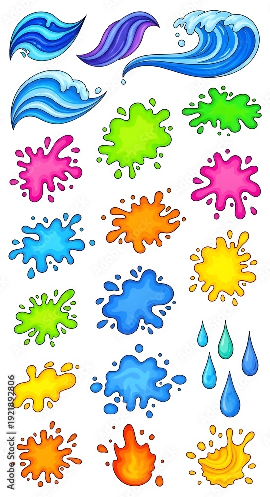 Naklejka premium set of colorful splashes