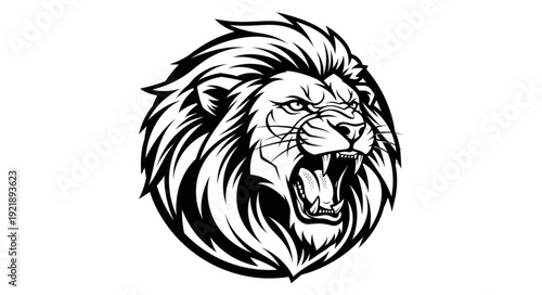 Majestic lions face roaring with intense expression and powerful presence.