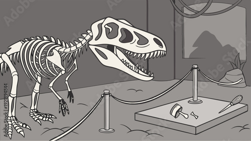 Dinosaur Skeleton Excavation Site Museum Exhibit Display Paleontology Education Discovery