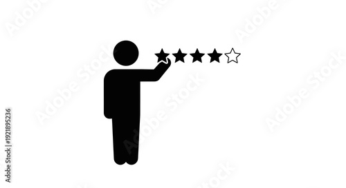 Person giving four star rating with hand gesture.