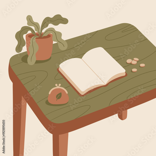 Mindful spending finance concept wallet coins organic flat vector personal budgeting awareness concept