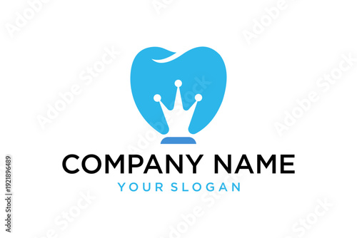 Dental Crown Logo Design, Tooth and Royal Crown Symbol for Dentistry Clinic and Oral Health Care Business