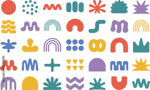 Abstract Geometric Pattern Shapes Vector Set Modern Flat Decorative Elements Collection