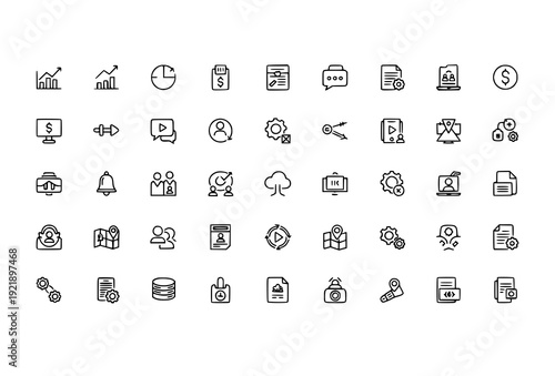 400 modern rounded line web icons SaaS dashboard interface minimal UI vector mega set