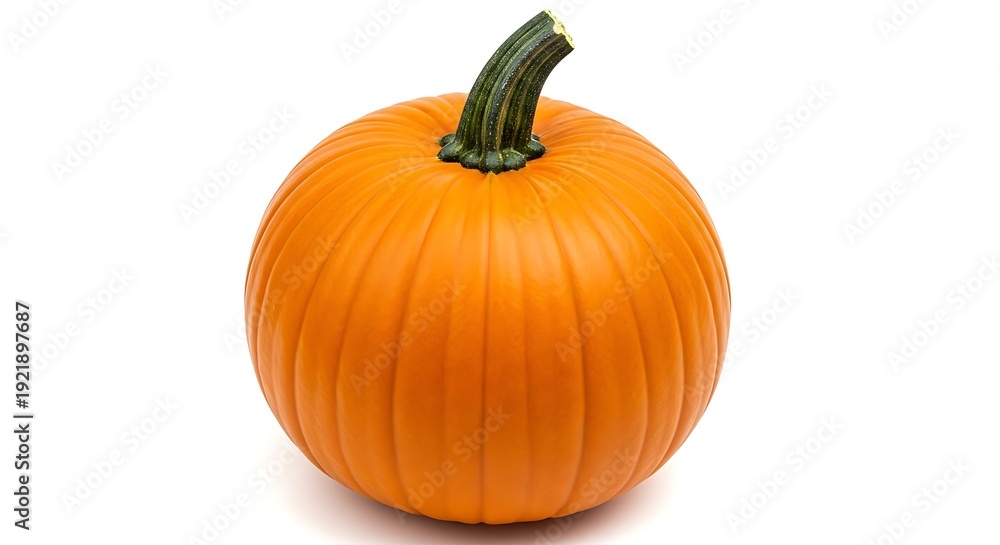 Obraz premium A small orange pumpkin with a green stem