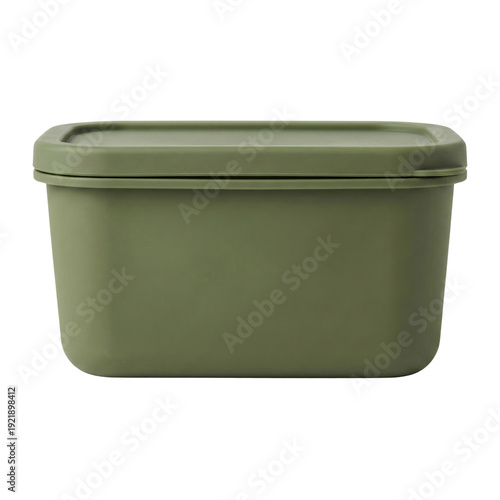 Fotografía Olive green silicone food storage container with lid