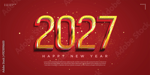 happy new year 2027. 2027 number design.