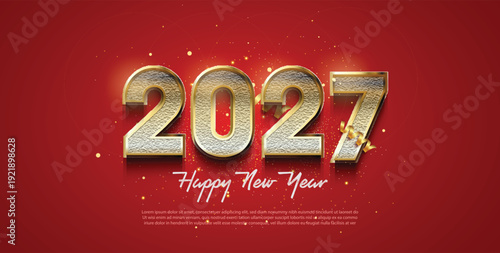happy new year 2027 with a very luxurious and elegant. Design number 2027.