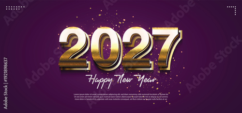 festive and elegant 2027 new year celebration figures.