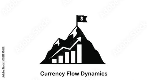 Currency exchange market growth concept