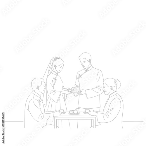 Family gathered around dining table sharing a meal together in a cozy atmosphere