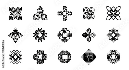 Collection of Celtic Knot Symbols and Ornaments.