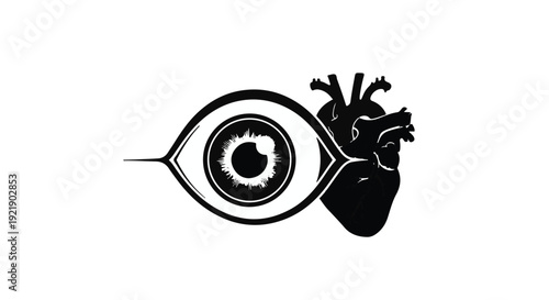 heartfelt vision eye with heart illustration