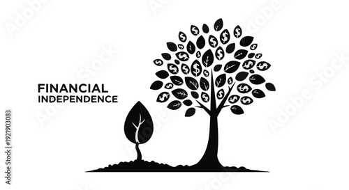 Financial independence concept with money tree