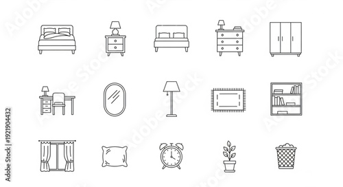 Collection of hand drawn furniture and home decor sketches.