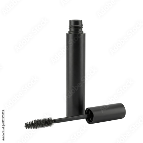 Принти на полотні Open black mascara tube with applicator brush wand