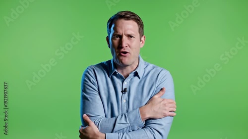 Man Expressing Frustration and Discomfort with Cold