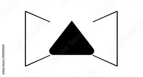 3D vector illustration of a blank black pyramid and triangle icon symbol for modern business sign design
