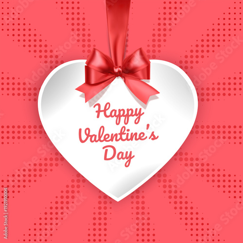 Happy Valentine's Day greeting card with a place for your wishes, vector illustration