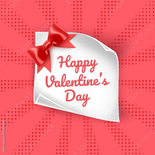 Happy Valentine's Day greeting card with a place for your wishes, vector illustration