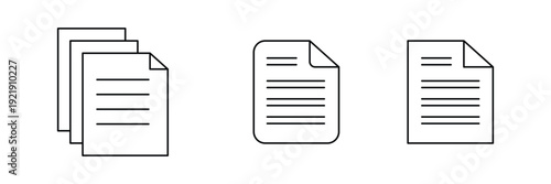 Document icon vector. Paper sign and symbol. File Icon. Document icons including text pages and checklist forms. document icons. paper symbol with single and multiple page. transparent png and vector.