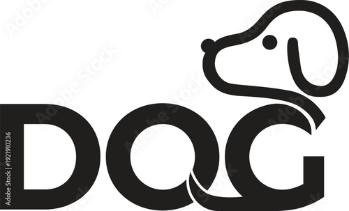 A minimalist logo design features the word doc with a dog s head integrated into the letter o