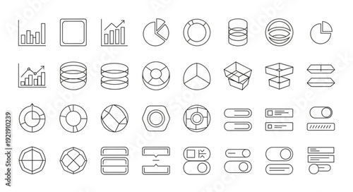Collection of Hand Drawn Business and Data Icons.