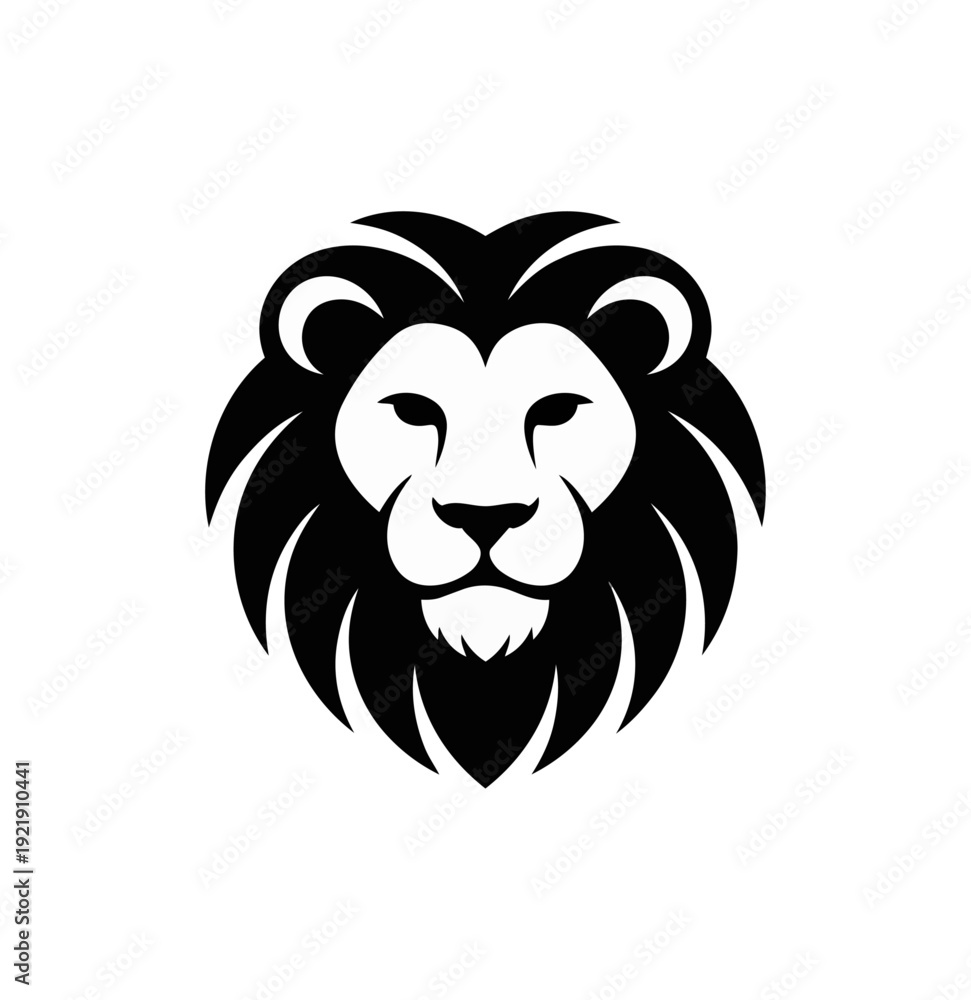 Obraz premium Lion head silhouette design symbol for business branding