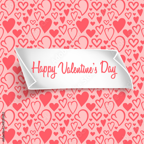 Happy Valentine's Day greeting card with a place for your wishes, vector illustration