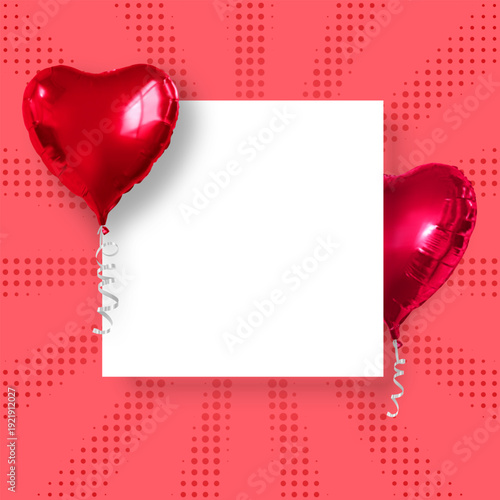 Happy Valentine's Day greeting card with a place for your wishes, vector illustration