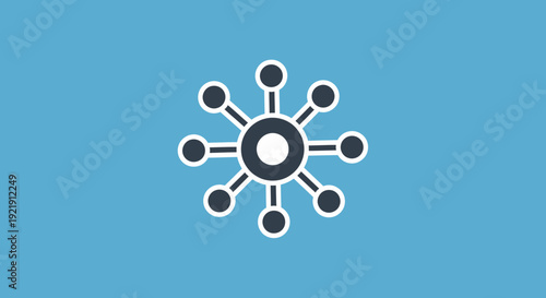 Centralized Network Hub Connection Points Illustration.