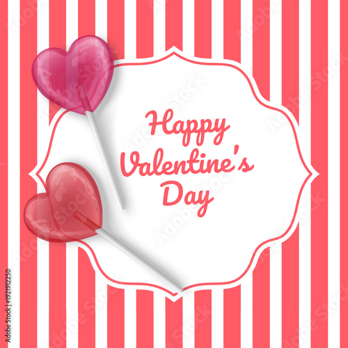 Happy Valentine's Day greeting card with a place for your wishes, vector illustration