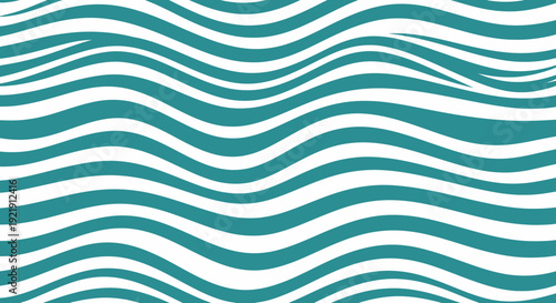 Teal Wavy Lines Pattern Design Element.