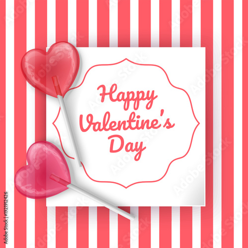 Happy Valentine's Day greeting card with a place for your wishes, vector illustration