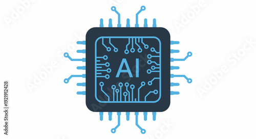 Artificial Intelligence Microchip Circuit Board.