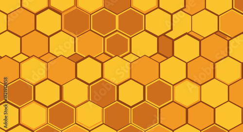 Yellow and Orange Honeycomb Pattern Closeup.