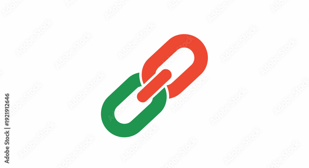 Obraz premium Interconnected Links Chain Green Red.