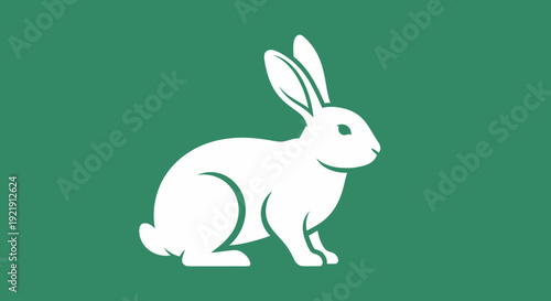 Wallpaper Mural White Rabbit Illustration Simple Design Element. Torontodigital.ca