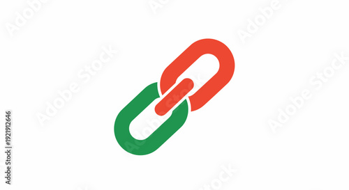 Interconnected Links Chain Green Red.