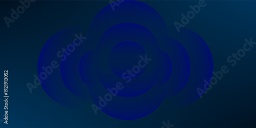 Abstract Deep Blue Concentric Circles Gradient Background