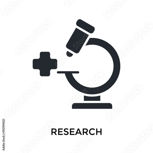 Research Icon Glyph Style. Vector Illustration For Graphic Design