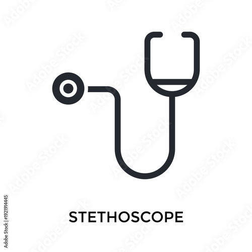 Stethoscope Icon Glyph Style. Vector Illustration For Graphic Design