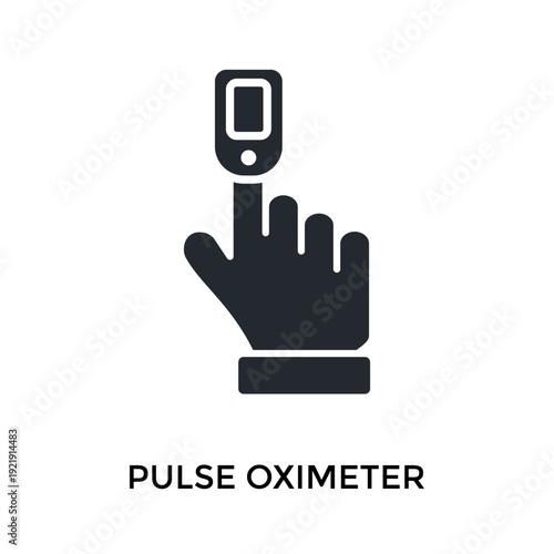 Pulse Oximeter Icon Glyph Style. Vector Illustration For Graphic Design